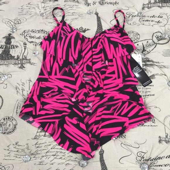 Magicsuit Sketchy Printed Ruffled Rita Tankini Top - Picture 3 of 9